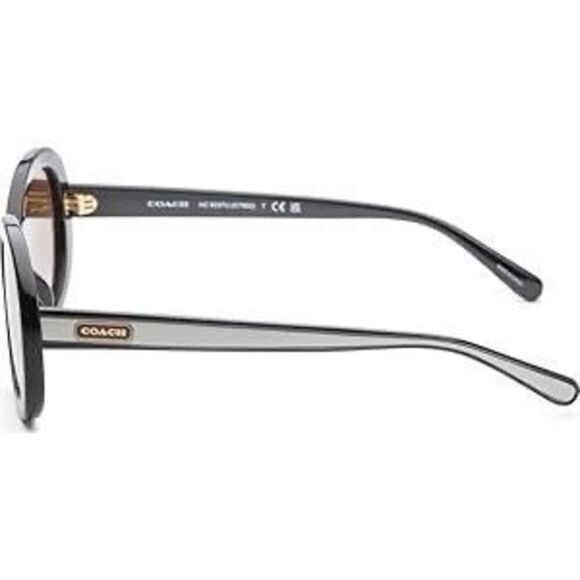 Coach oval Sunglasses Black Olive Gradient with case - Picture 2 of 15